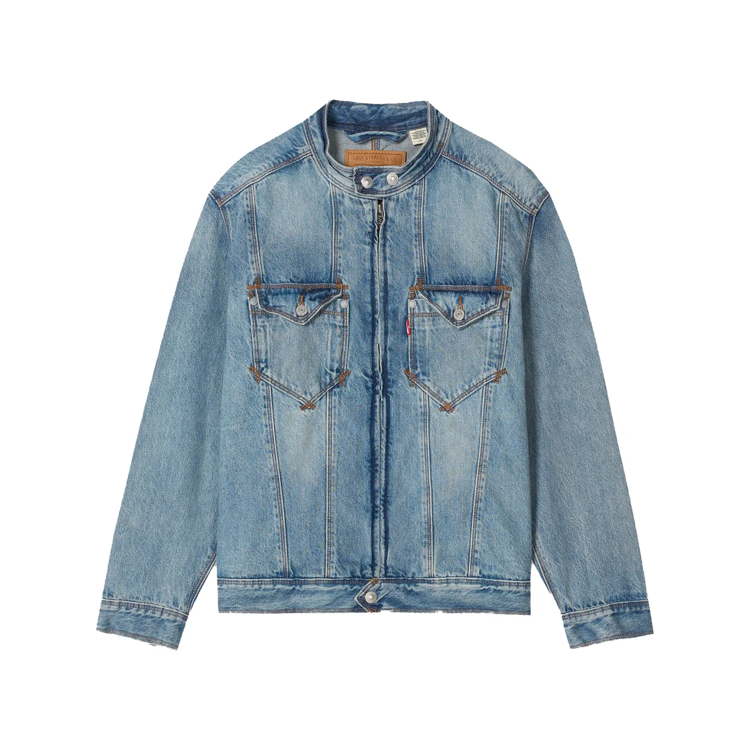 Мужская джинсовая куртка с воротником-стойкой Light Blue Levis, Light Blue
