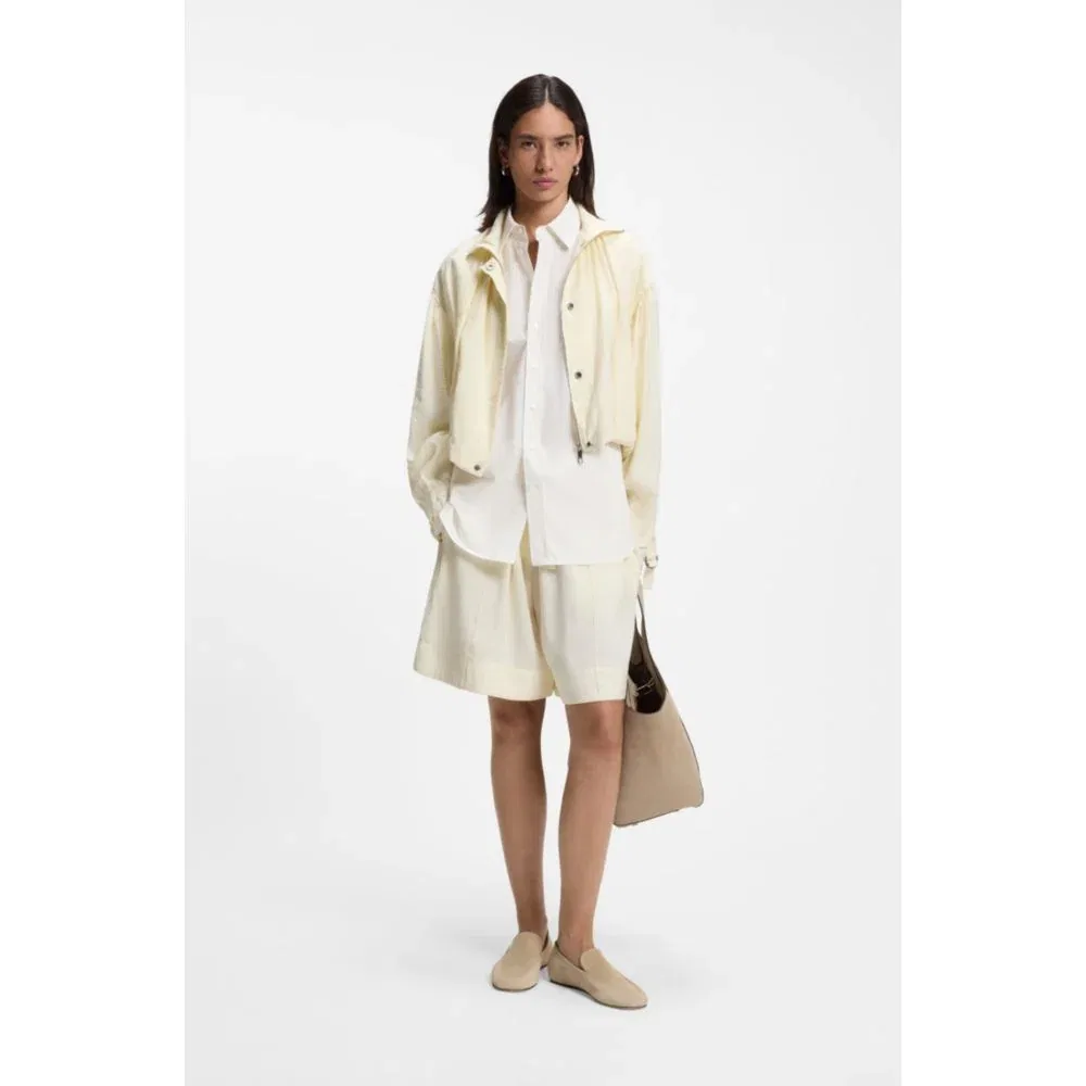 Женская блузка свободного кроя с полосатым принтом BOSS, Light Beige — фото 2
