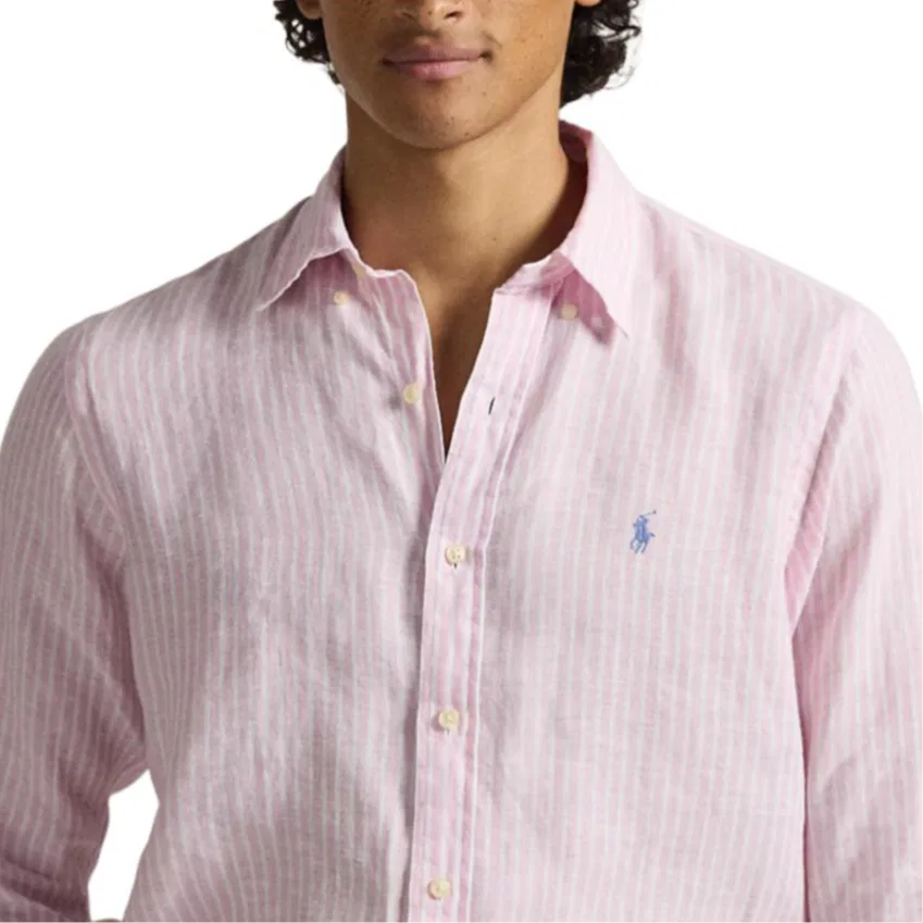 Мужская рубашка с воротником Polo Ralph Lauren, Pink — фото 4