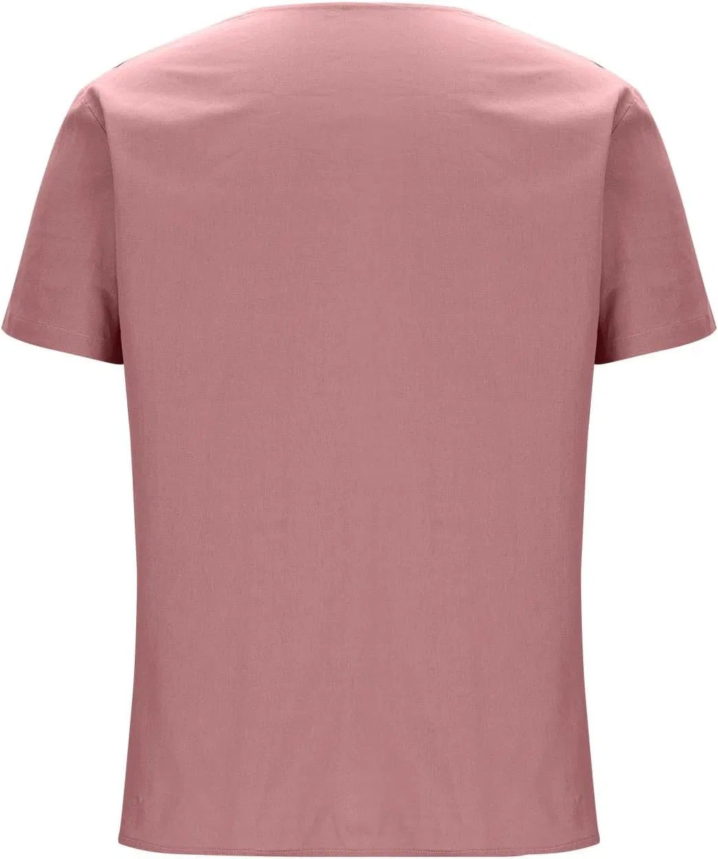Мужская свободная футболка-поло Henley с коротким рукавом, Pink — фото 4