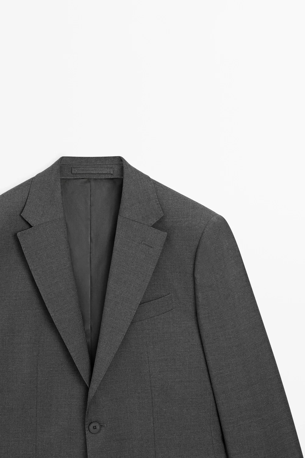 Пиджак Massimo Dutti, мужской, из прохладной шерсти, серый — фото 4
