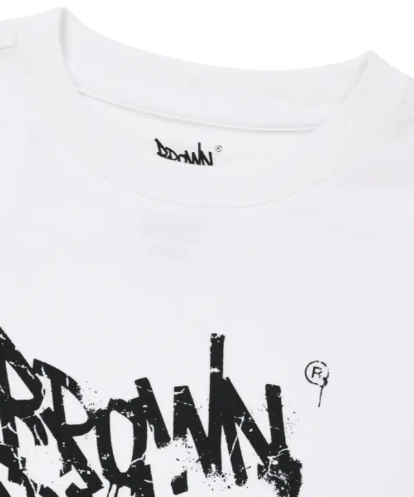 Футболка с коротким рукавом детская быстросохнущая, Kids basic tag one point tee Brownbreath Kids, белый — фото 3