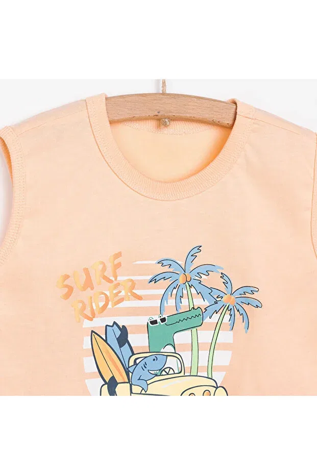 Детская футболка для мальчиков с принтом Crocodile Ebebek Hello Baby, Orange — фото 3