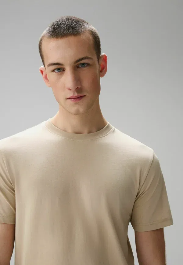 Футболка хлопковая Crew neck t-shirt, Next, Camel Brown, коричневый — фото 4