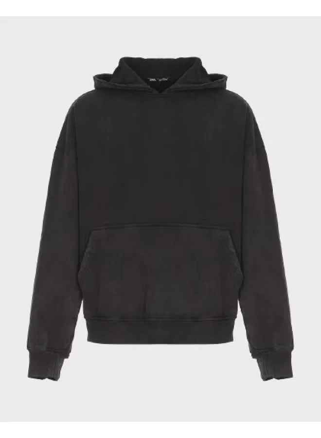 Худи с длинным рукавом на флисе Zara, черный
