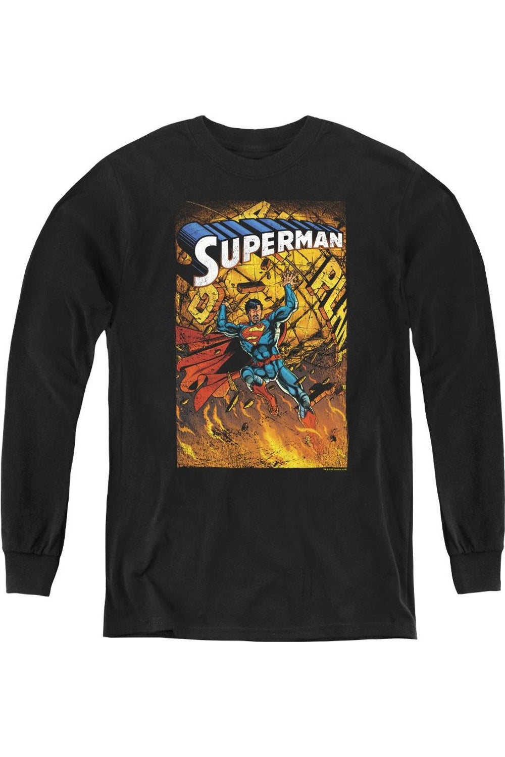 

Футболка с длинным рукавом Superman One для детей Gildan, черный