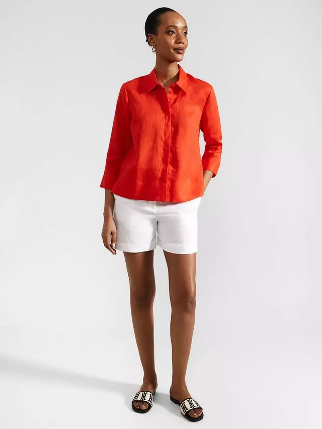 

Рубашка Hobbs Nita Cropped Linen, цвет scarlet/red