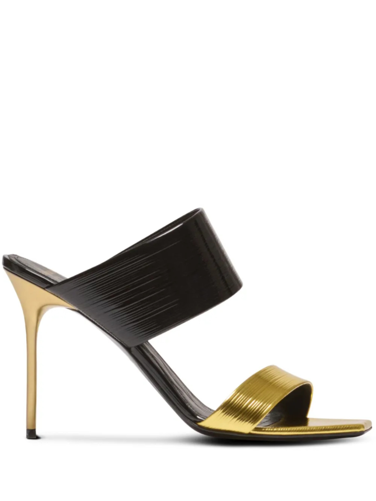 Balmain лакированные мюли с контрастной отделкой, черный