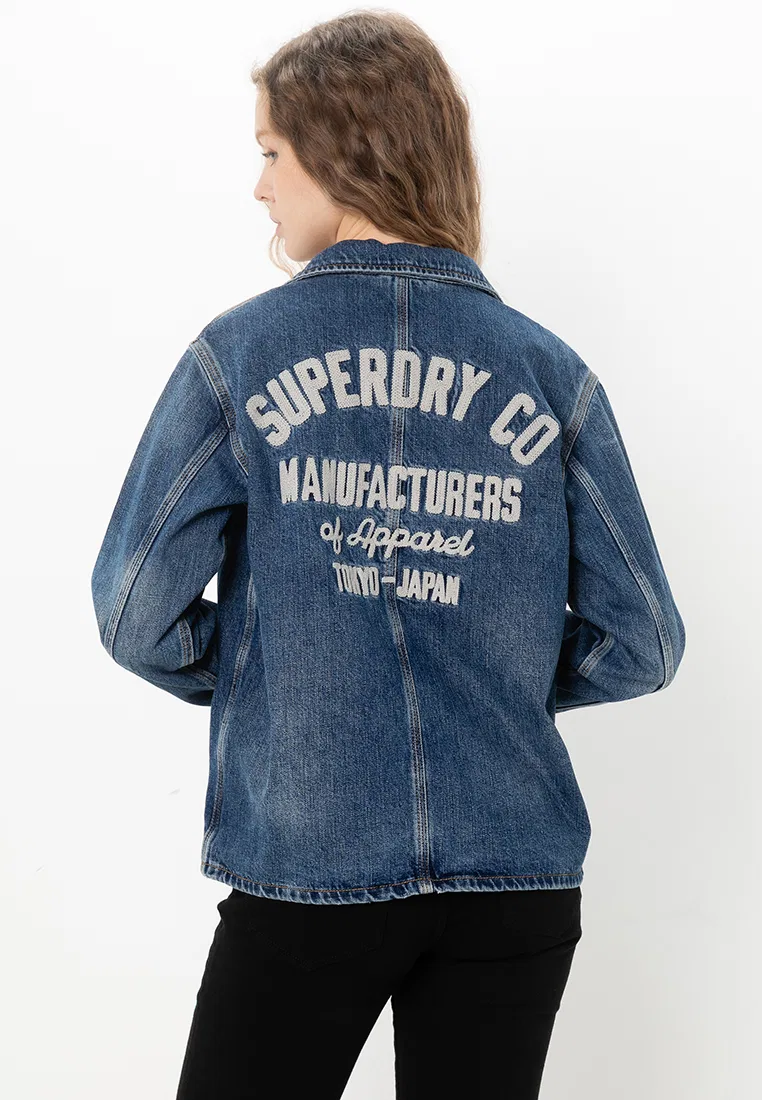 Джинсовая куртка, деним, Emb Superdry, синий — фото 2