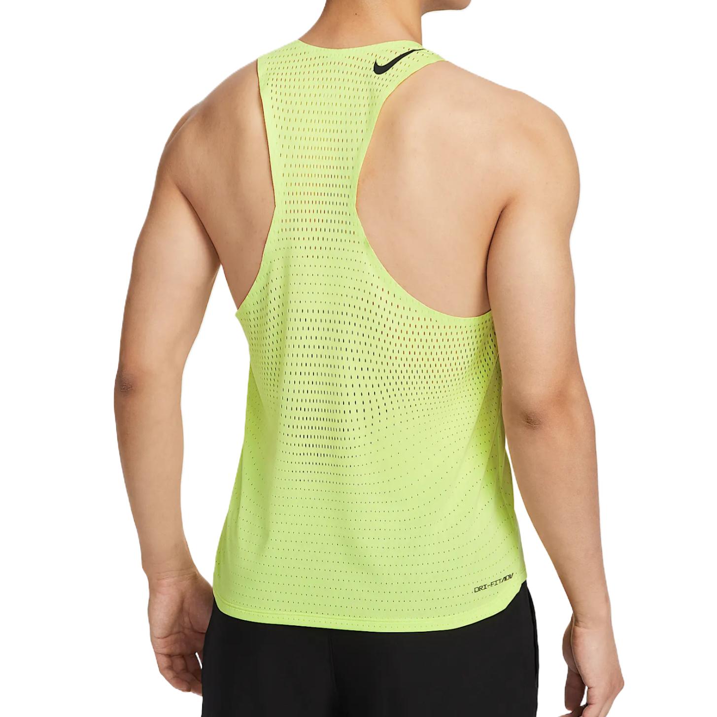 Мужская майка для бега AeroSwift Dri FIT Adv Nike, желтый/черный — фото 3