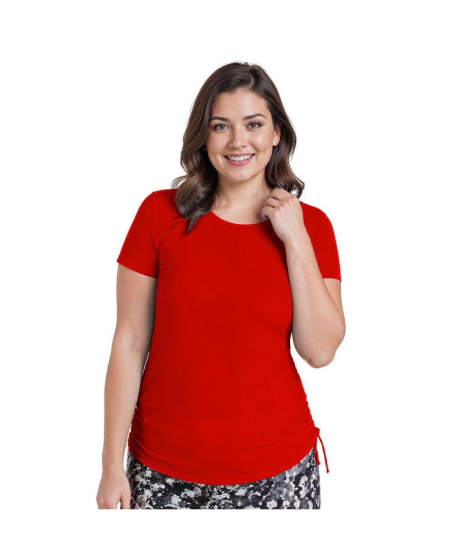 

Купальный топ и плавки/бюстгальтер Adele больших размеров с короткими рукавами Calypsa, Bright red (recycled)