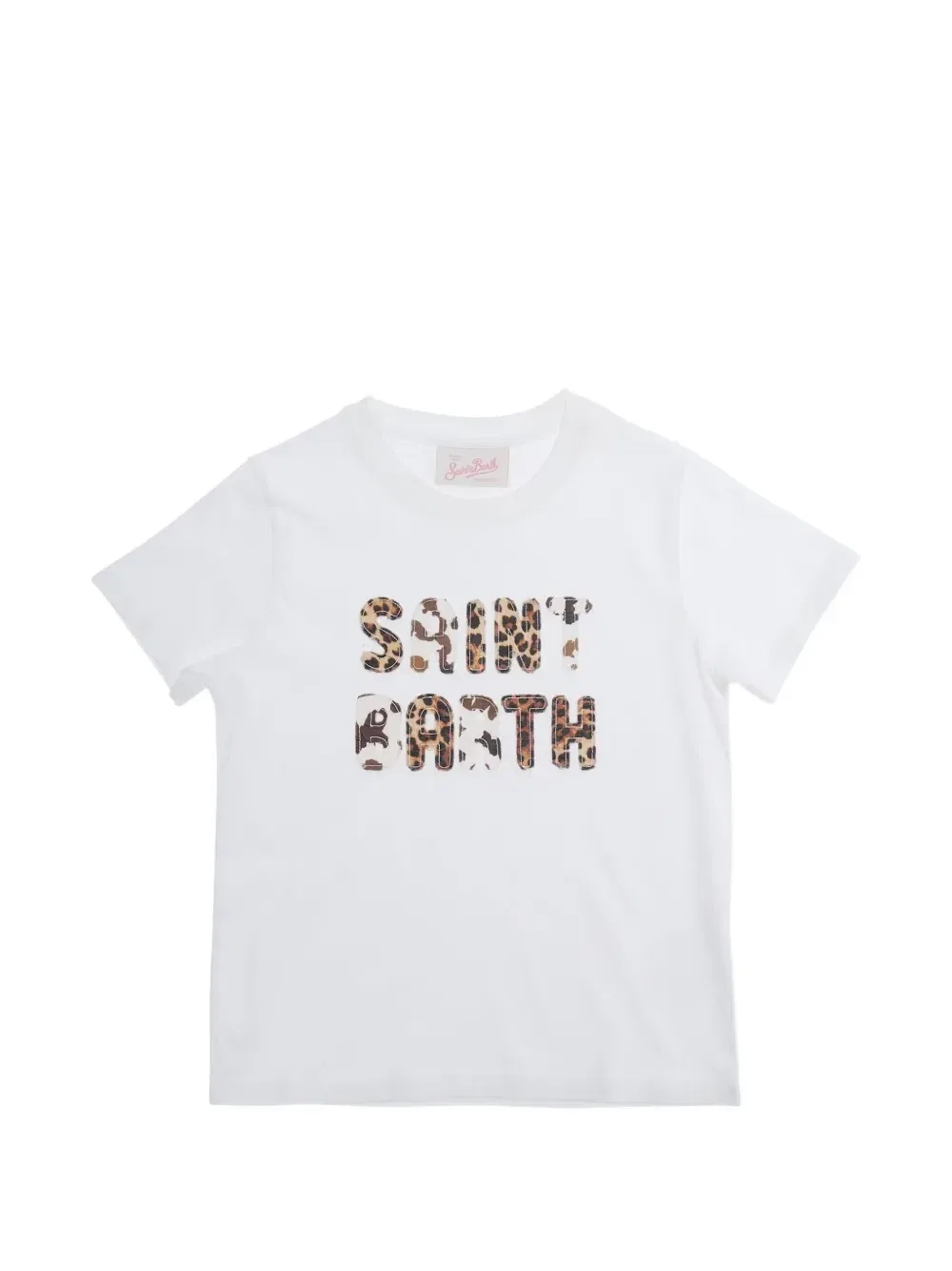 Футболка Elly с анималистичным принтом и нашивкой MC2 Saint Barth Kids, белый