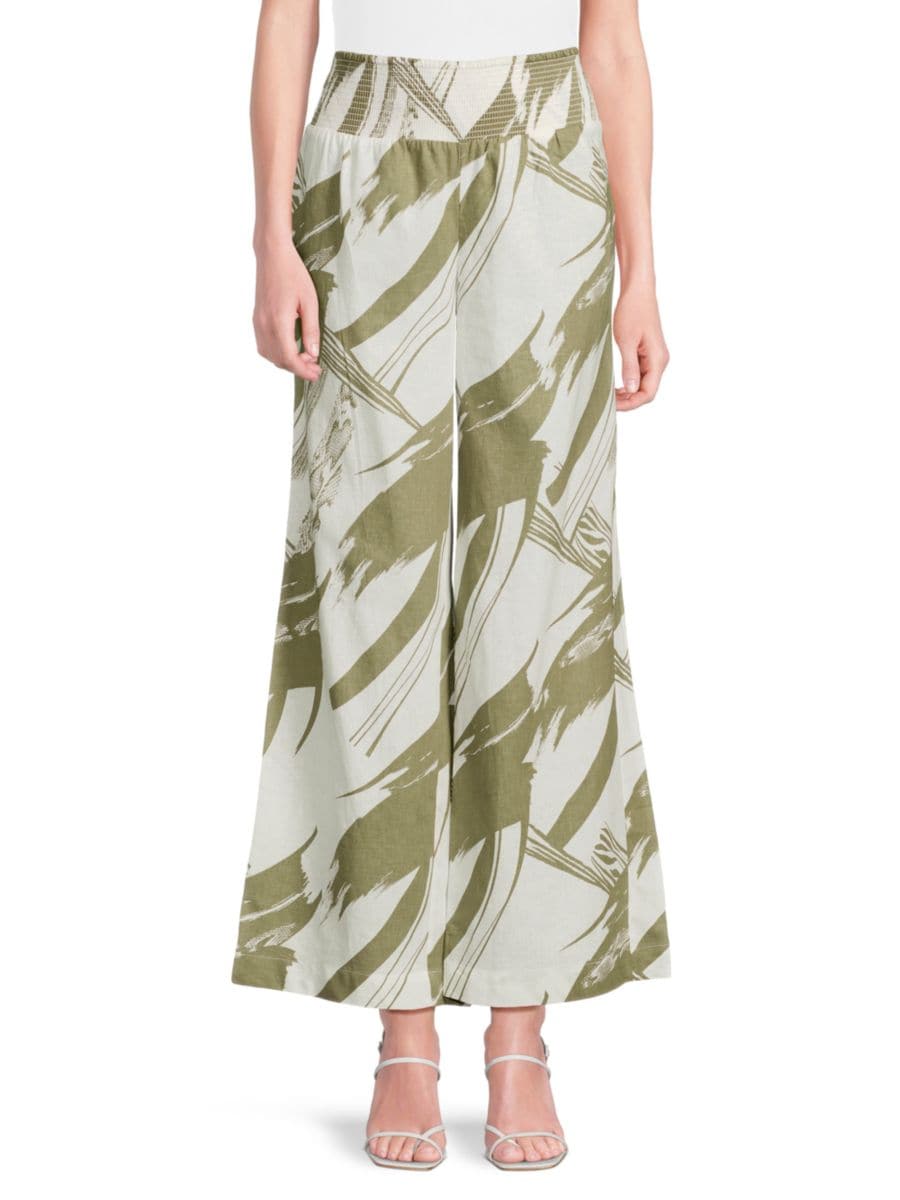 

Широкие брюки-прикрытия из марли DKNY, цвет Moss Multi