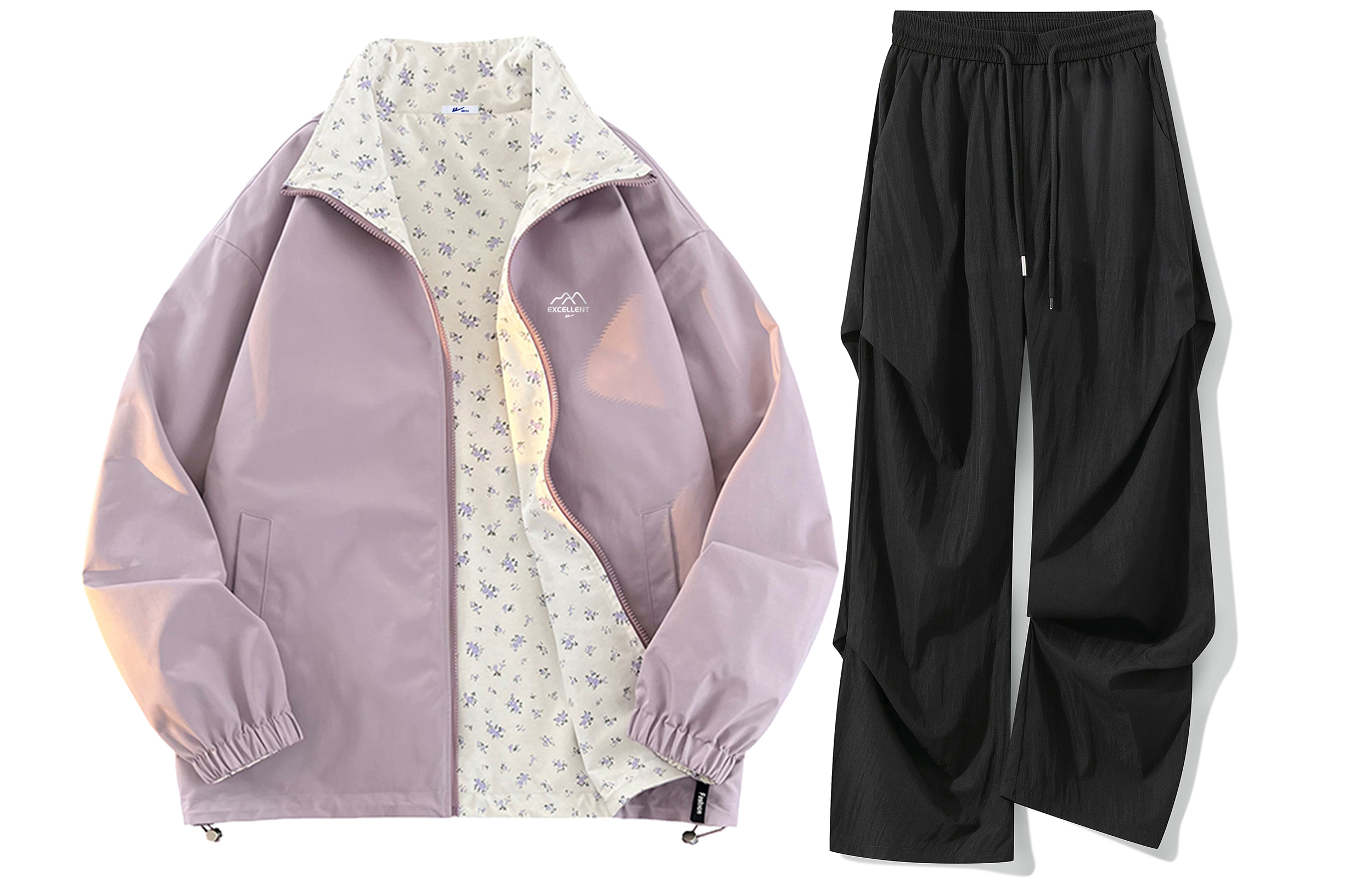 

WARRIOR Куртка Unisex, Taro Purple+Black[Reversible Small Floral Clothing Sets]