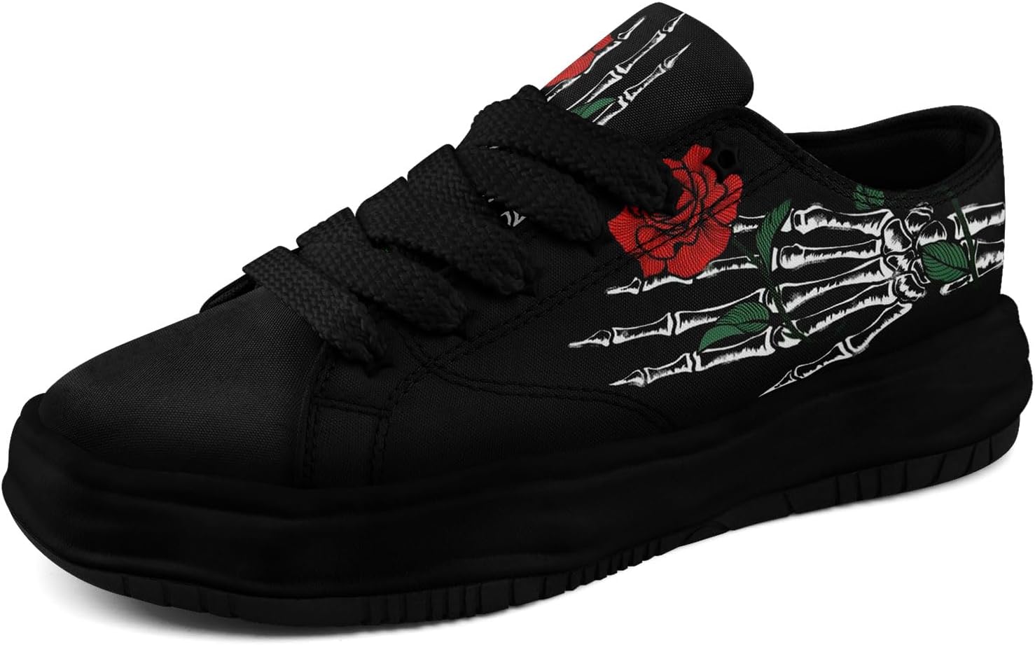 

Мужские готические кроссовки coolcustomize с черепами, модные, повседневные, для скейтбординга, из холщовой ткани, женские, уличная мода, удобные для ходьбы, черный