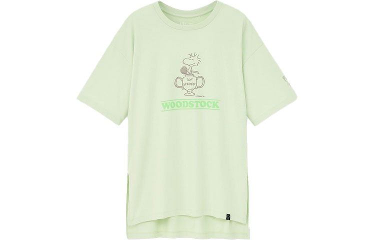 

Футболка с рукавом дроп-шиoulder Женская Зеленая UNIQLO