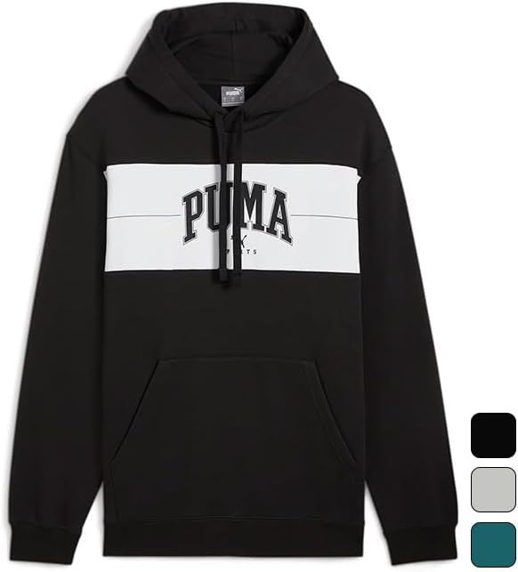 

Мужская спортивная повседневная термотолстовка Puma FL 684224, на флисовой подкладке, модель SQUAD, цвет 24, осенне-зимний, Puma Black (01), черный