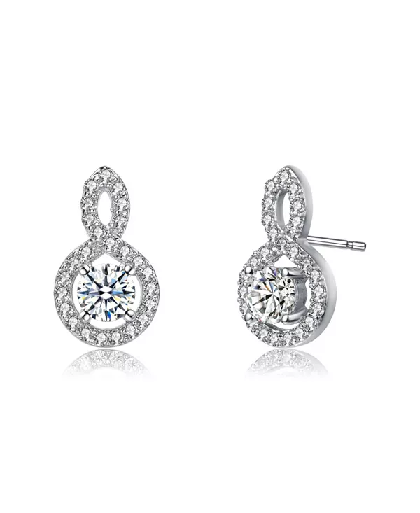 

Классические серьги-подвески с прозрачными кубическими цирконами Rachel Glauber, silver