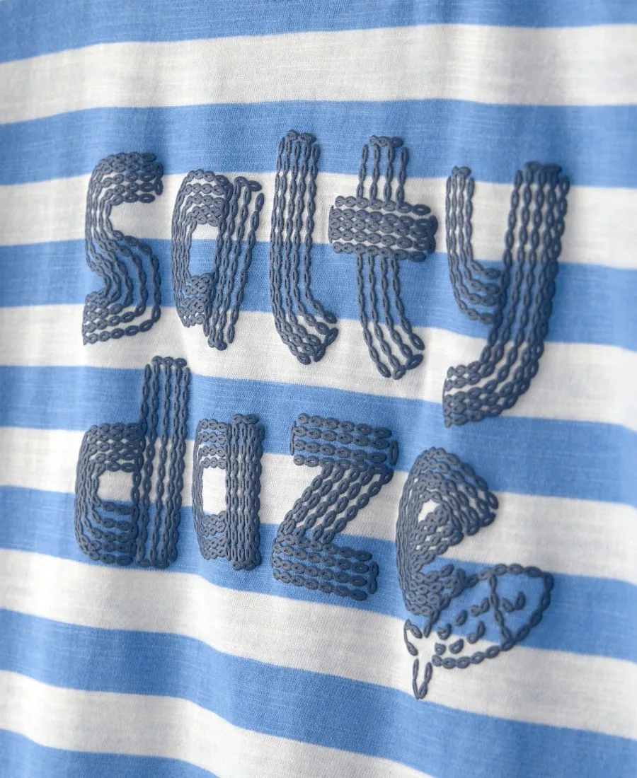 Детская футболка с коротким рукавом Salty Daze в полоску с графическим принтом, размер 2T-5T Carter's, синий — фото 2