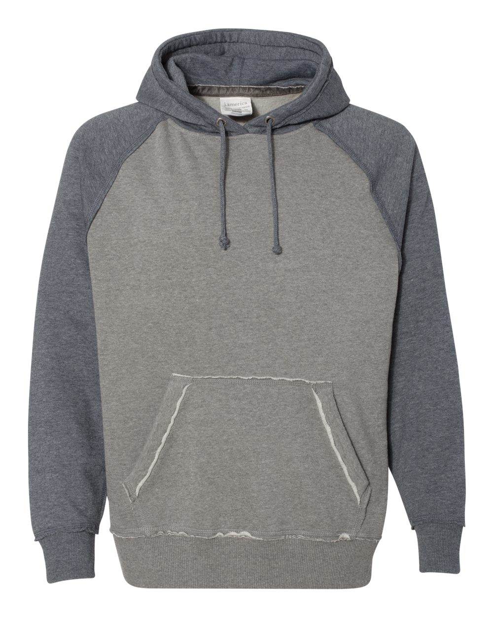 

Мужская винтажная толстовка с капюшоном цвета вереска J. America, цвет smoke heather/ vintage navy heather