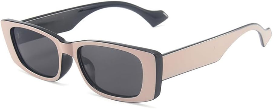 

Модные маленькие прямоугольные солнцезащитные очки для женщин в стиле ретро с оправой из геля, солнцезащитные очки для мужчин с защитой от УФ-излучения UV400 HVTVTLA, Pink Black Gray