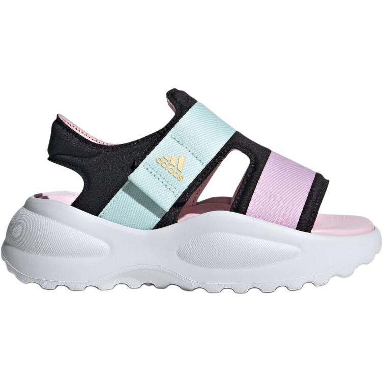 Детские сандалии Mehana Anti Slip с износостойким низким верхом Adidas, черный/зеленый/фиолетовый — фото 2