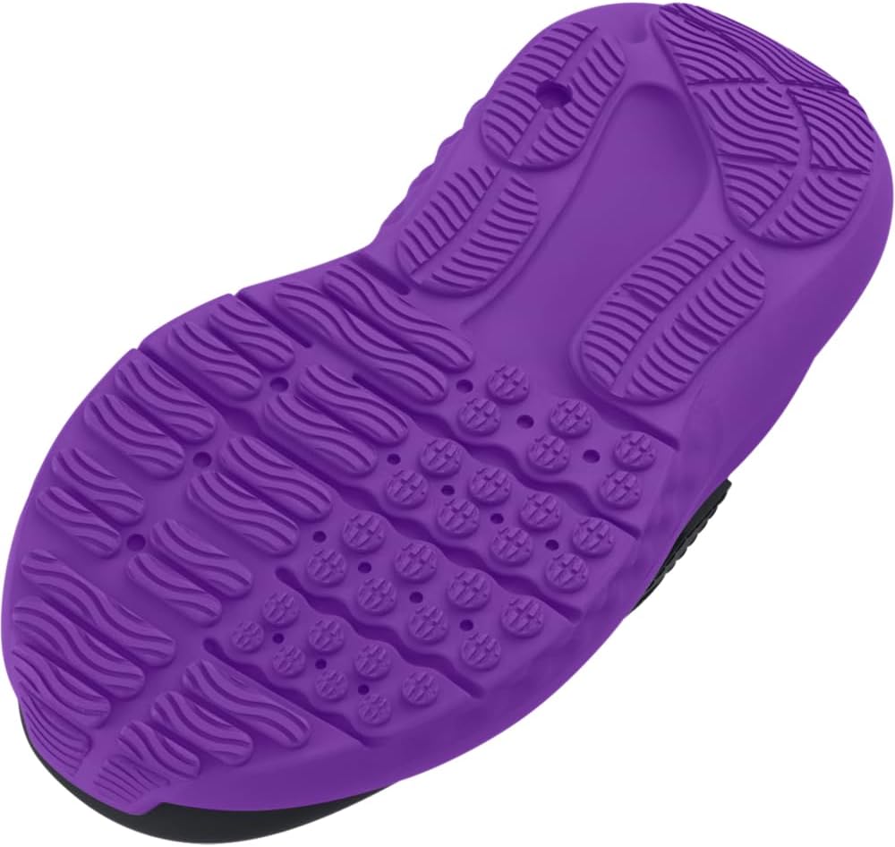 Under Armour детские кроссовки Surge 4 для девочек с альтернативной застежкой, (002) Black/Lavish/Salt Purple — фото 3