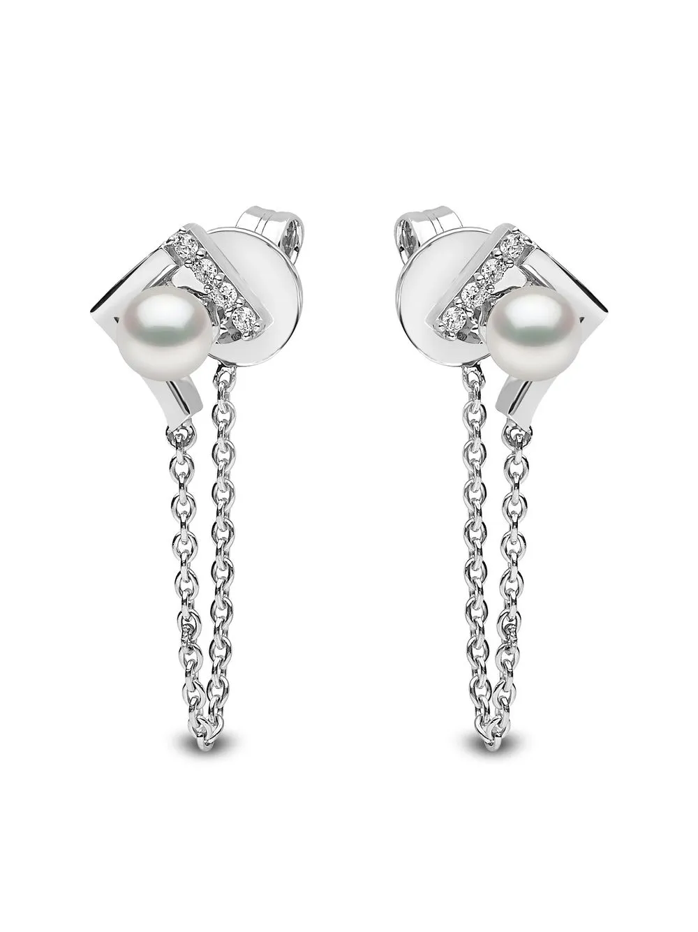 

Золотые серьги Trend с жемчугом и бриллиантами Yoko London, серебяный