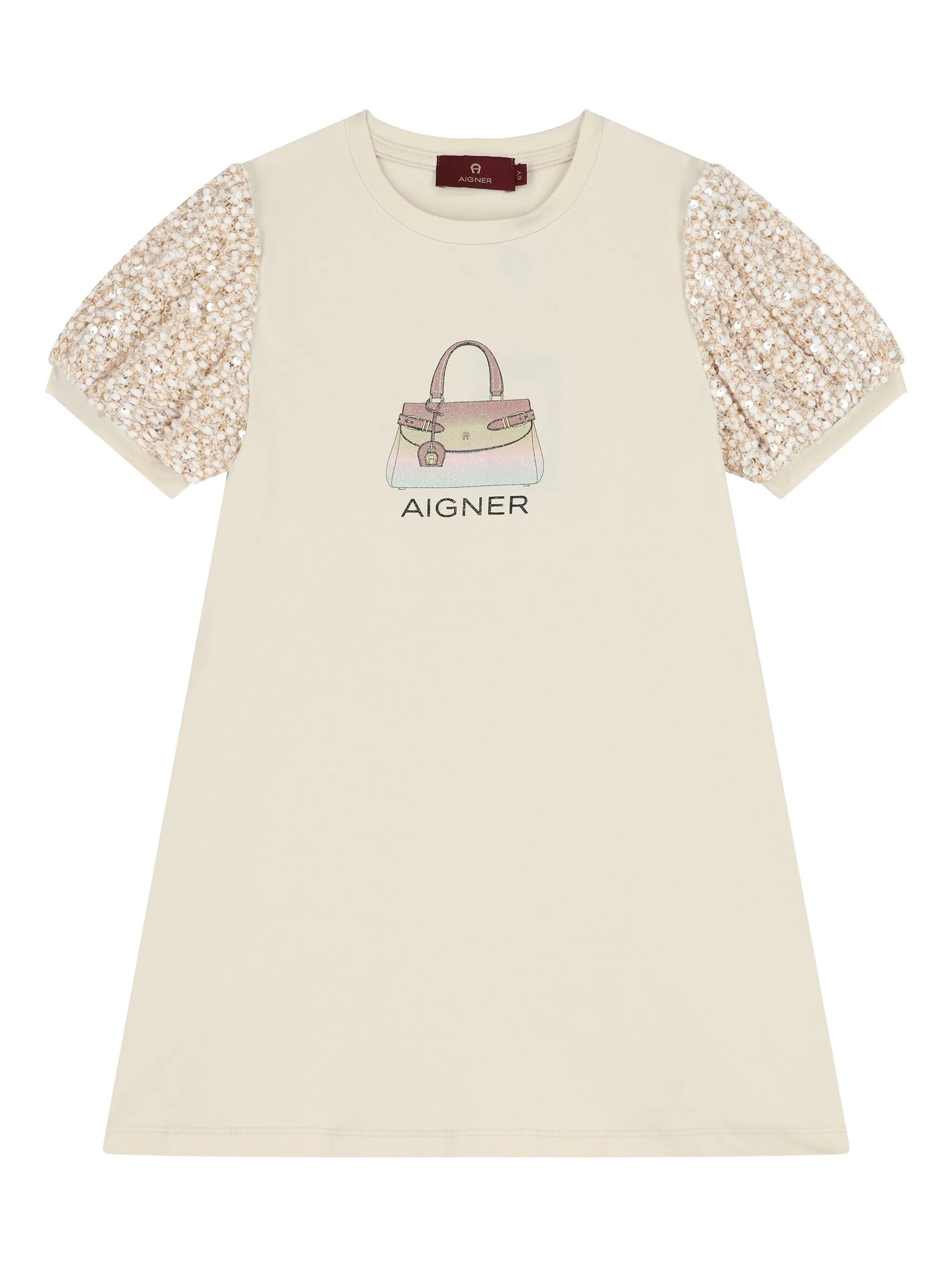 

Платье с пайетками и логотипом Aigner Kids, нейтральный