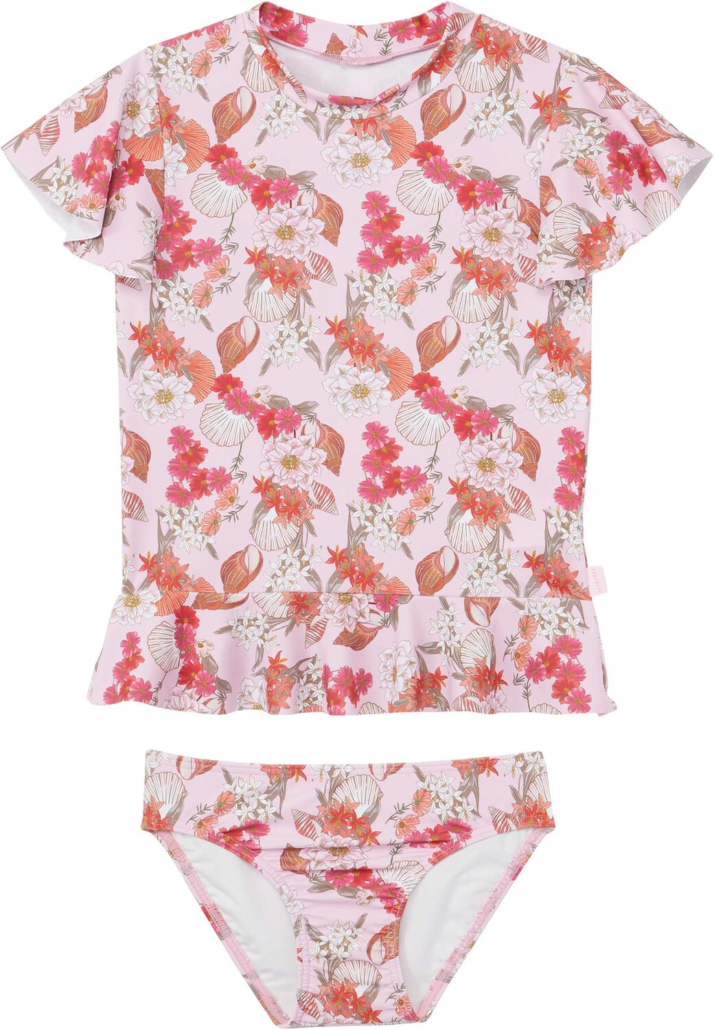 

Купальник Seafolly Kids Sea Shell Pearls Short Sleeve Rashie Set, цвет Shell Pink
