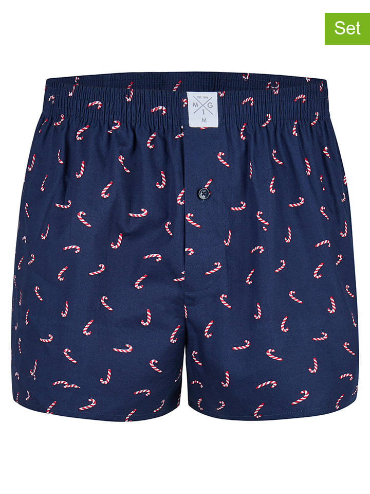 

MG-1 Комплект из 3 штук: тканые боксерские шорты темно-синего/синего цвета