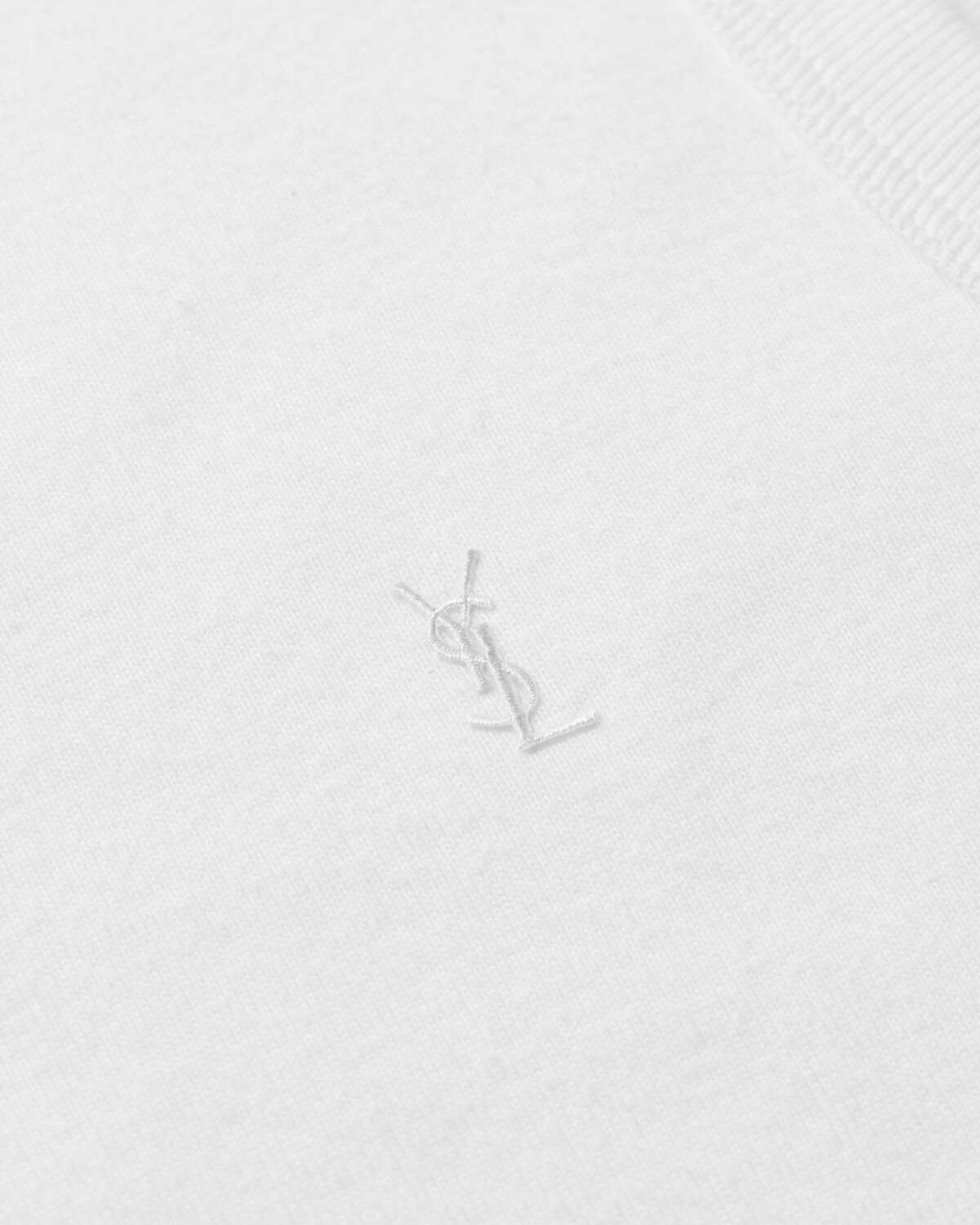 Майка CASSANDRE из рубчатого хлопкового джерси SAINT LAURENT, белый — фото 3