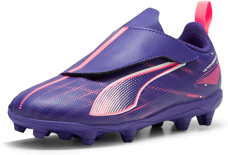 Кроссовки Puma Unisex-Child Ultra Play Hook and Loop Firm Artificial Ground (Toddler/Little Kid/Big Kid), белый — фото 2