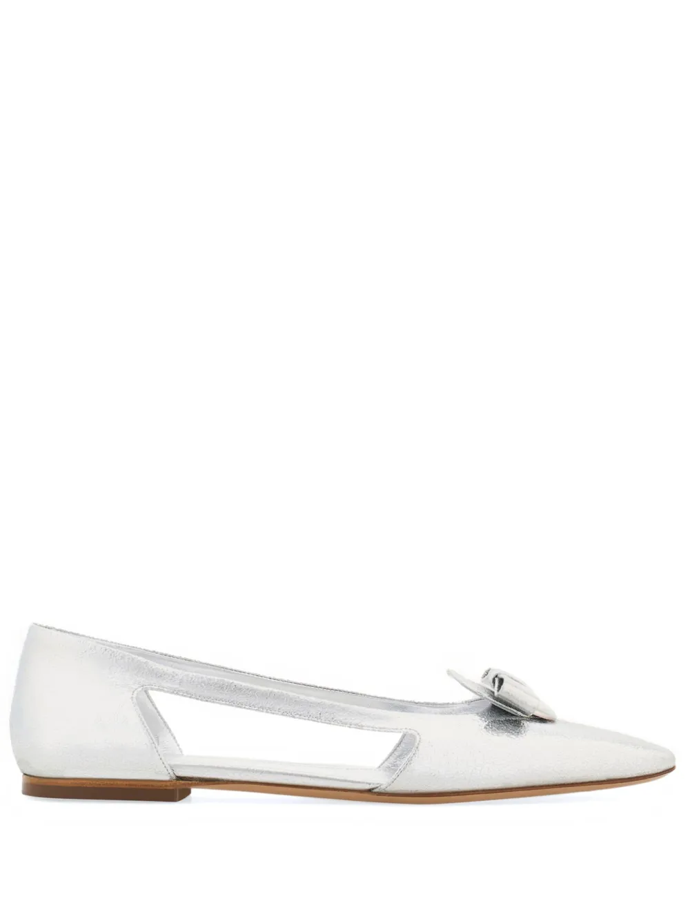 Балетки Drop Bow Ferragamo, серебряный