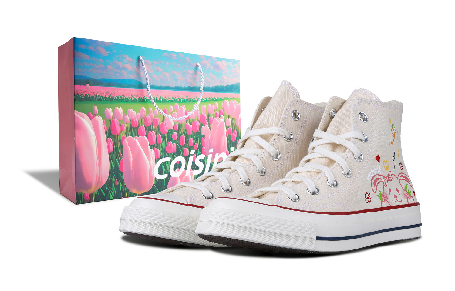 

1970-е годы Кеды унисекс с высоким берцем розового цвета Converse