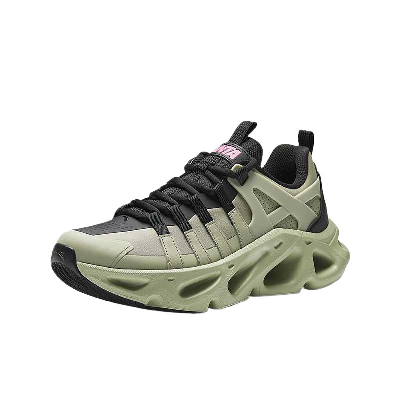 Дышащие поддерживающие низкие кроссовки Casual для мужчин ANTA, lotus leaf зеленый/basic черный (leather mesh) — фото 4