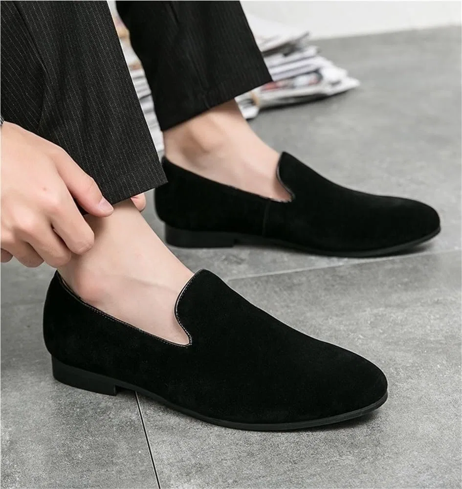 Лоферы мужские из экокожи, классические, на скользящей подошве, Black DHFIRUFSHLO — фото 3