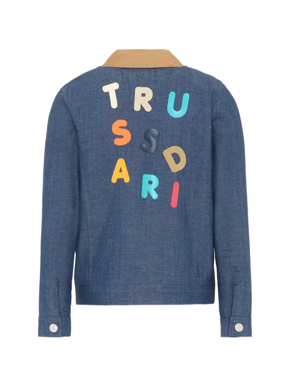 Куртка с воротником, украшенным аппликацией Trussardi Junior, синий — фото 2