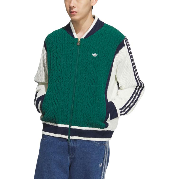 Кардиган FW25 Трикотаж Unisex Adidas Originals, зеленый/белый — фото 4