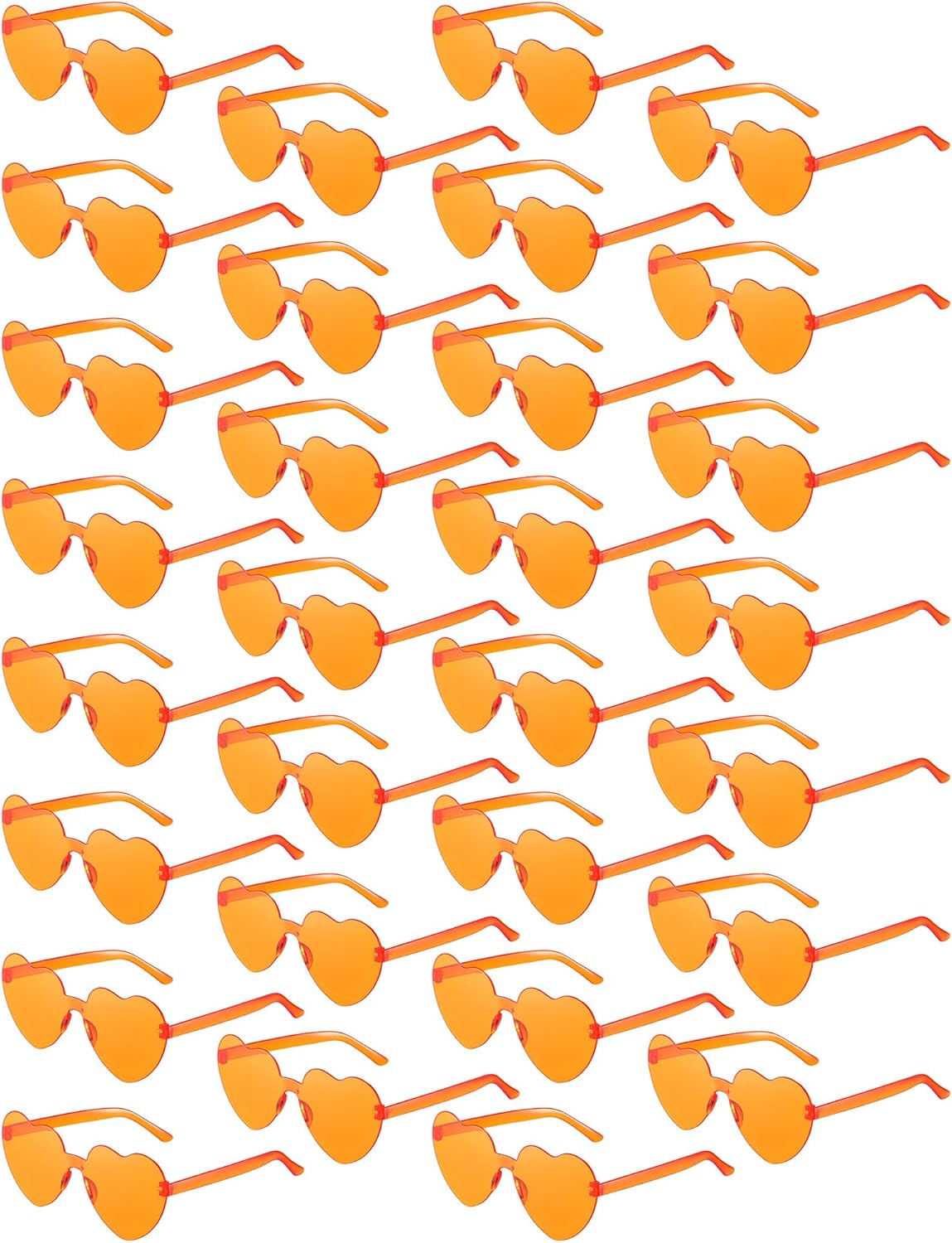 

Flutesan 30 пар солнцезащитных очков в форме сердца, безободковые солнцезащитные очки в форме сердца, аксессуары, стильные очки для женщин и мужчин, сувениры для вечеринок, Orange Color