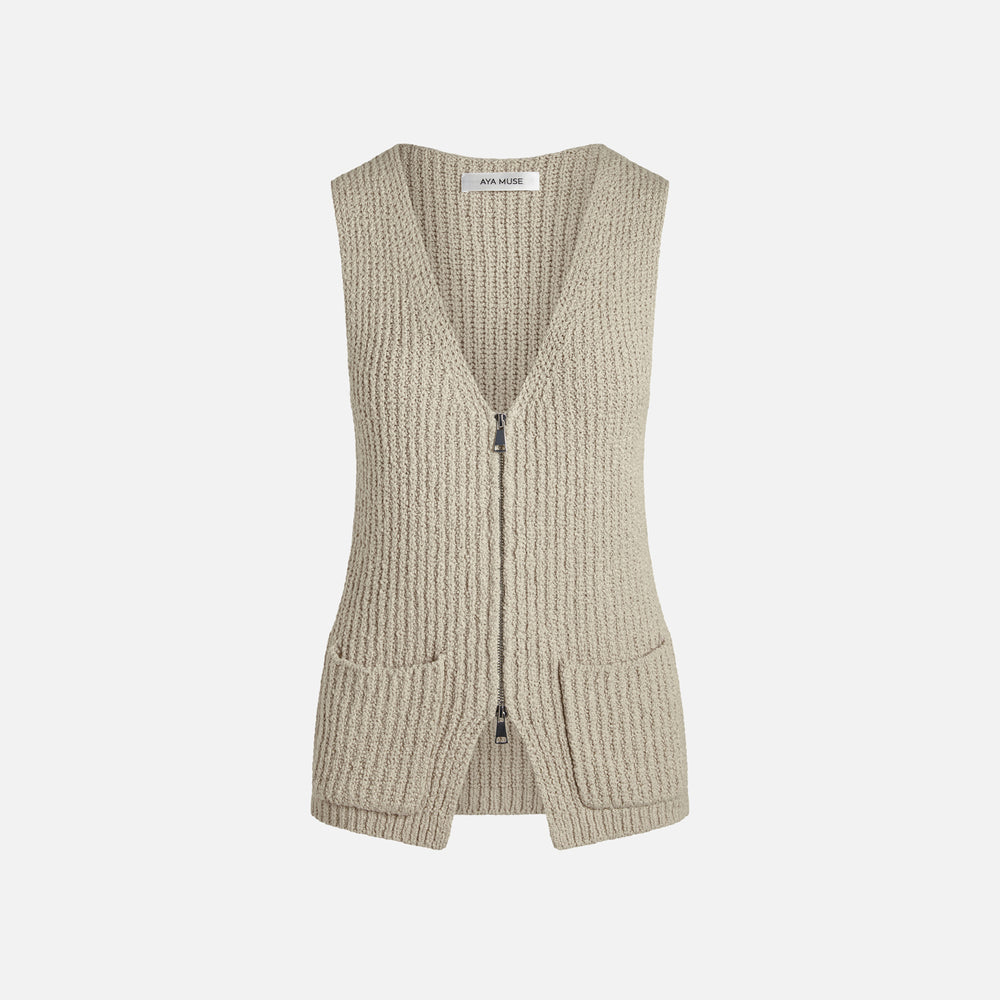 

Жилет Aya Muse Cae Knit Cotton Vest, бежевый