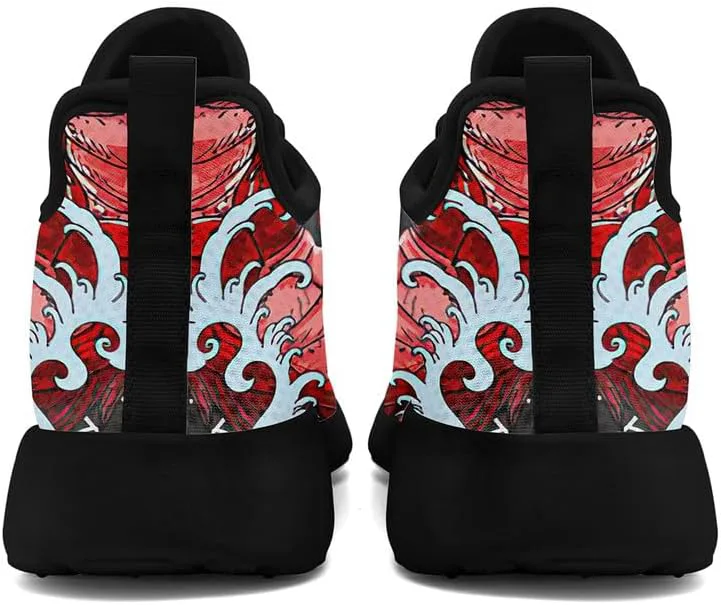 

Мужские динамичные кроссовки для бега по дорогам с принтом дракона, легкие прогулочные кроссовки с мифическим дизайном, черные стильные теннисные туфли AWSOLE