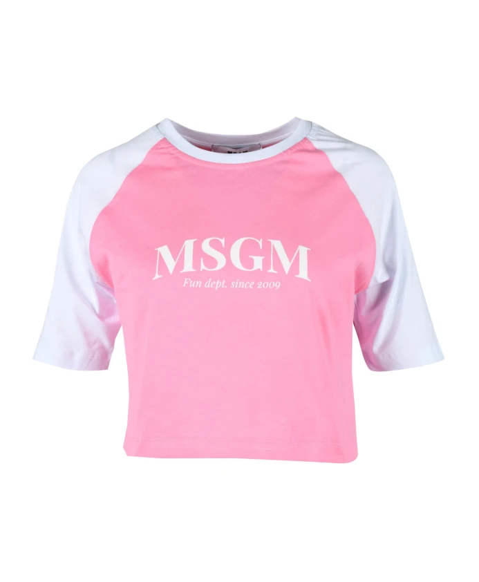 

Хлопковая футболка с уникальным стилем Msgm, розовый