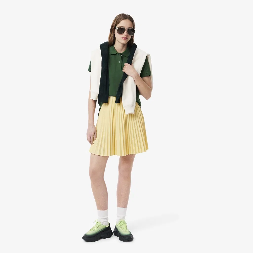 Рубашка-поло Lacoste женская зеленая свободного кроя — фото 4
