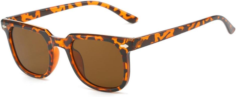 

Мужские солнцезащитные очки Square Rivets с градиентным переходом цвета, защита от ультрафиолета UV400, женские солнцезащитные очки в стиле ретро, ​​панк, леопардовый принт WNCKSQ, Leopard Tea