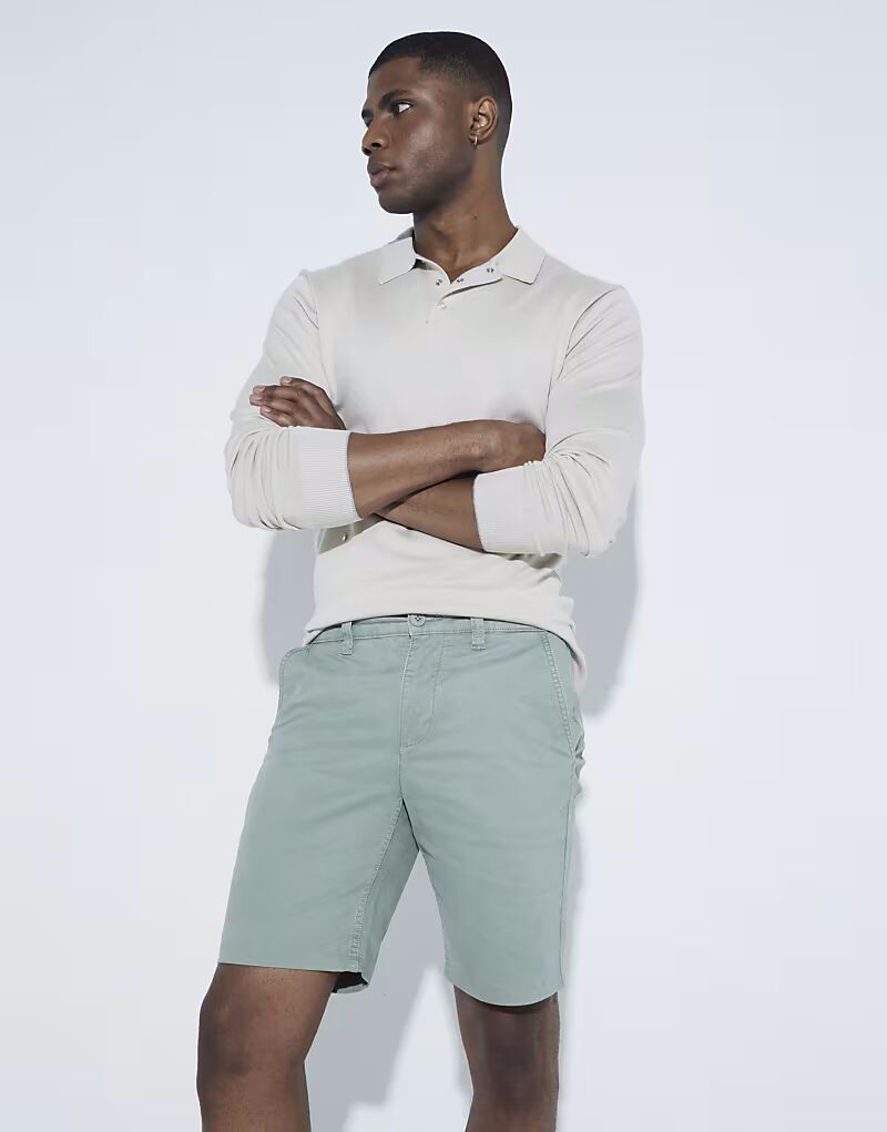 

Шорты-чиносы River Island Slim fit зеленого цвета - светло-зеленые