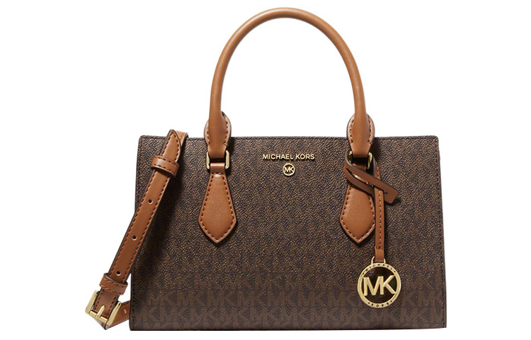 

MICHAEL KORS Сумка Valerie Canvas Polyester, через плечо, кроссбоди маленькая, женская, цвет acorn brown
