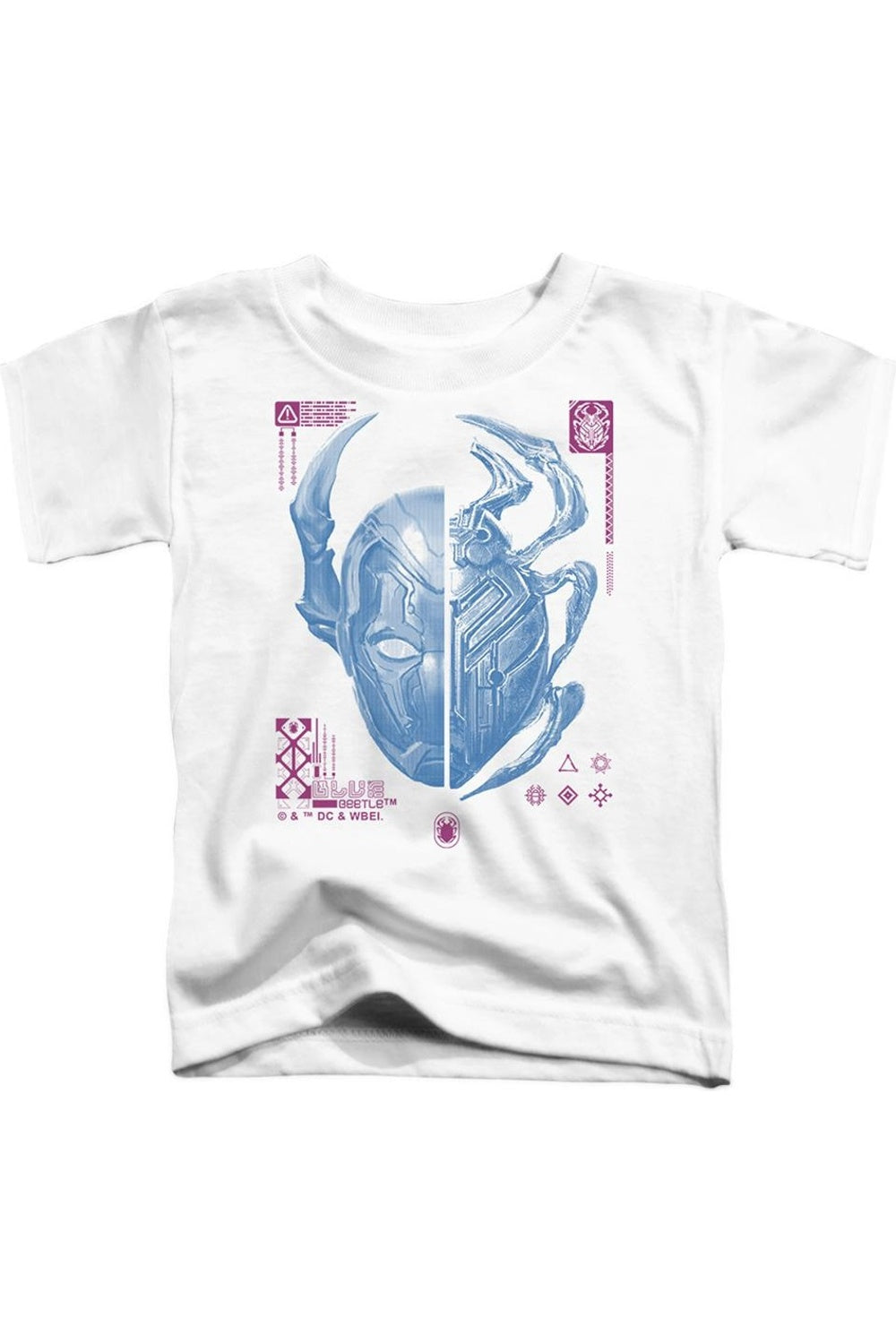 

Футболка для малышей Blue Beetle (2023) Split Beetle с коротким рукавом Gildan