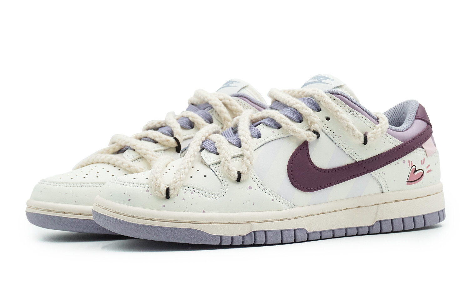 

Кроссовки Nike Dunk Skateboard Shoes Women's Low-Top White Purple