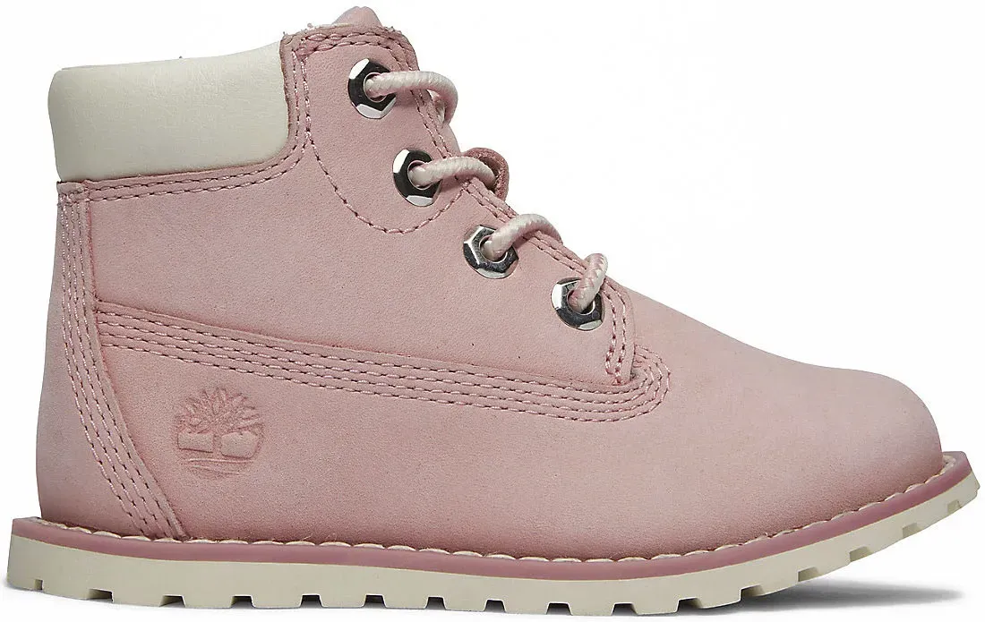 Ботинки Timberland на шнуровке "POKEY PINE MID LACE UP With ZIP BOOT", розовый — фото 2